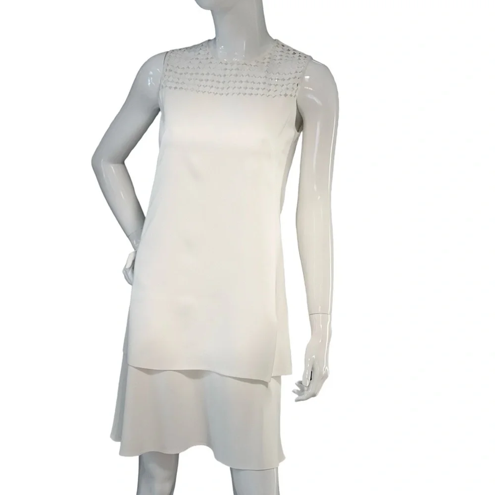 AKRIS Punto White Embroidered Dress NWOT Size 4 - Picture 5 of 16